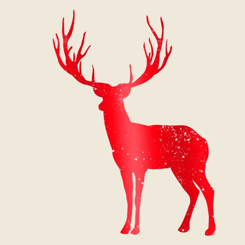 Hirsch mit Geweih Vintage Hirschgeweih Design