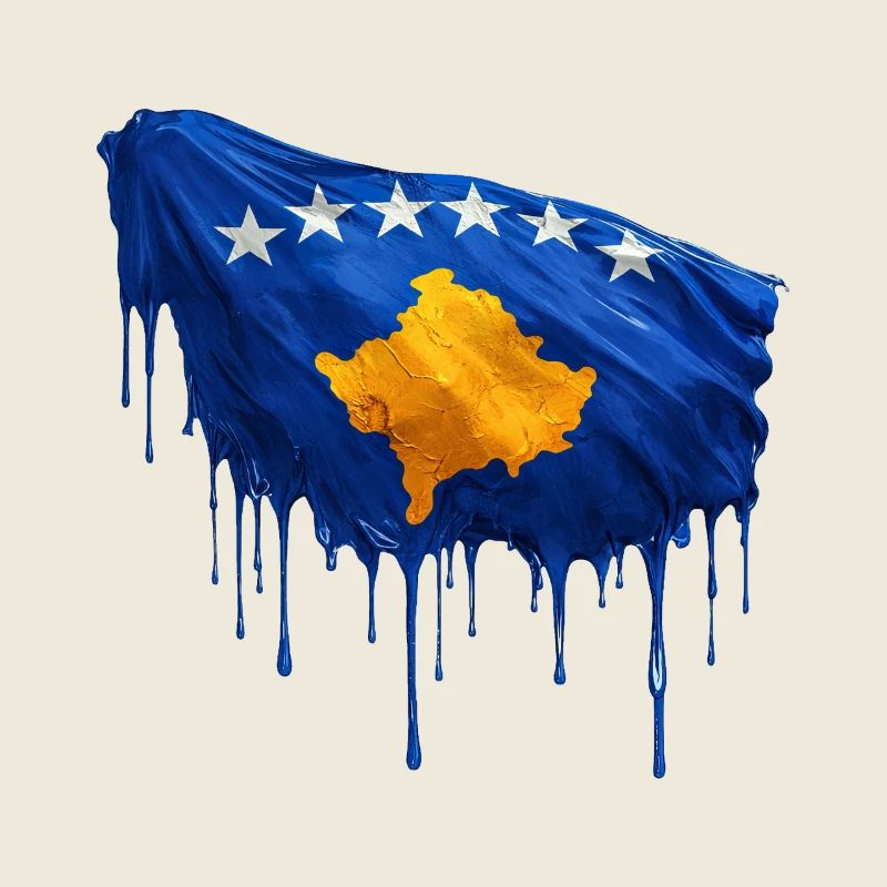 Kosovarische Flagge bunte Farbe