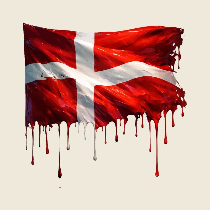 Dänische Flagge bunte Farbe