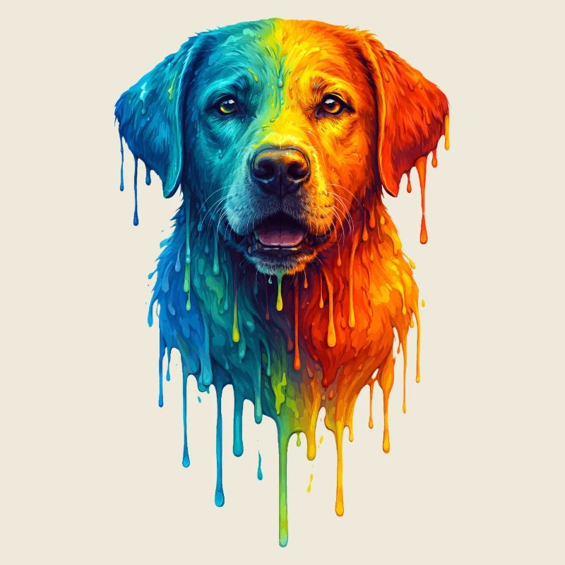 Labrador Retriever in bright colors