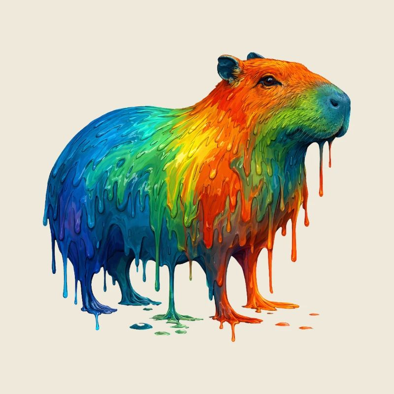 Capybara in bright colors