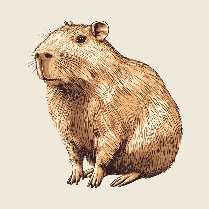 Portrait de capybara en brun chaud