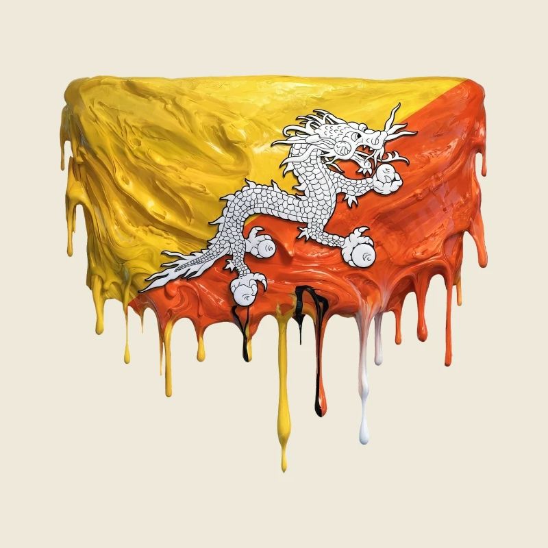Drachen in Bhutan Flag Farbpalette