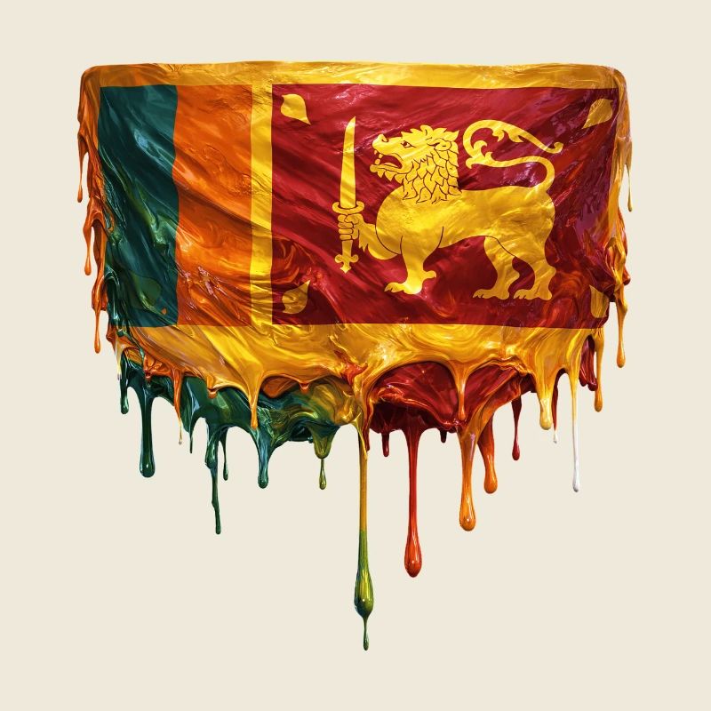Sri Lanka flag in flowing colours