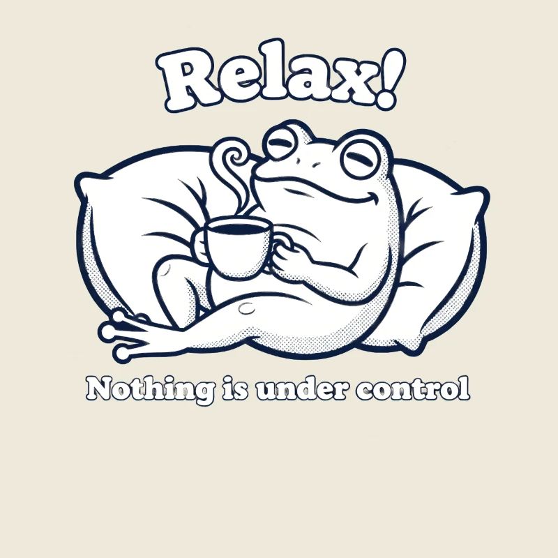 Relax! Frog with coffee