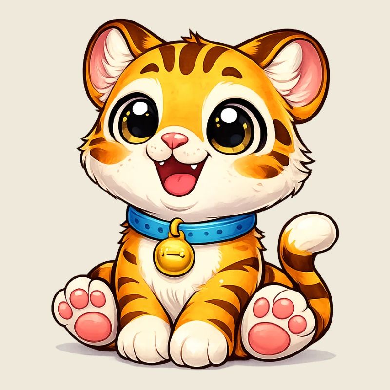 Kätzchen-Tiger mit Glöckchen