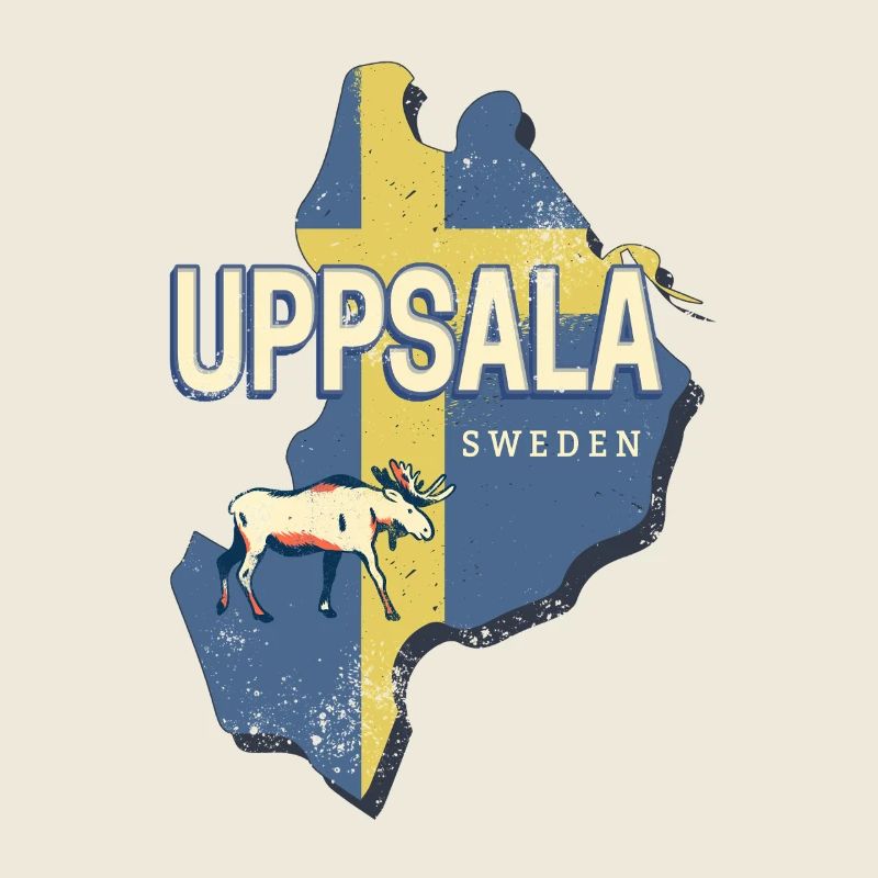 Carte souvenir de la province d’Uppsala, Suède