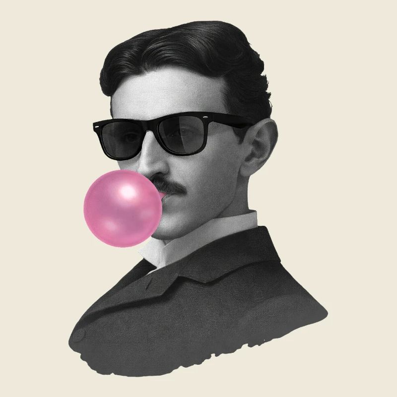 Nikola mit Kaugummi und Sonnenbrille