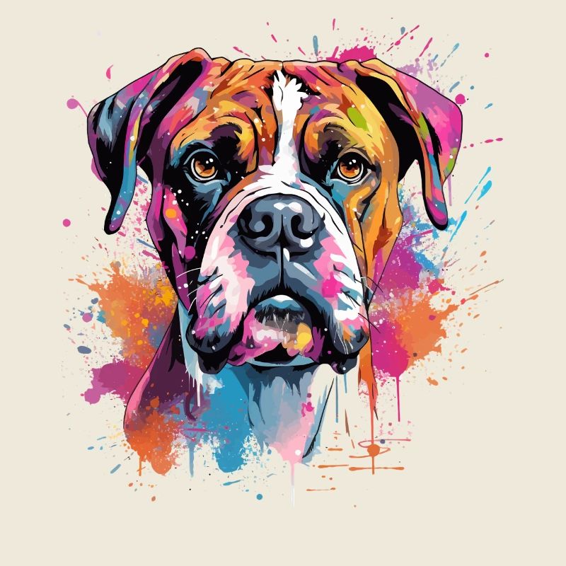 Splash Art Boxer Dog Coloré