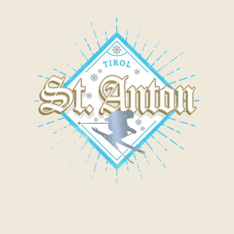 St. Anton Tirol Retro Skifahrer Après-Ski Souvenir