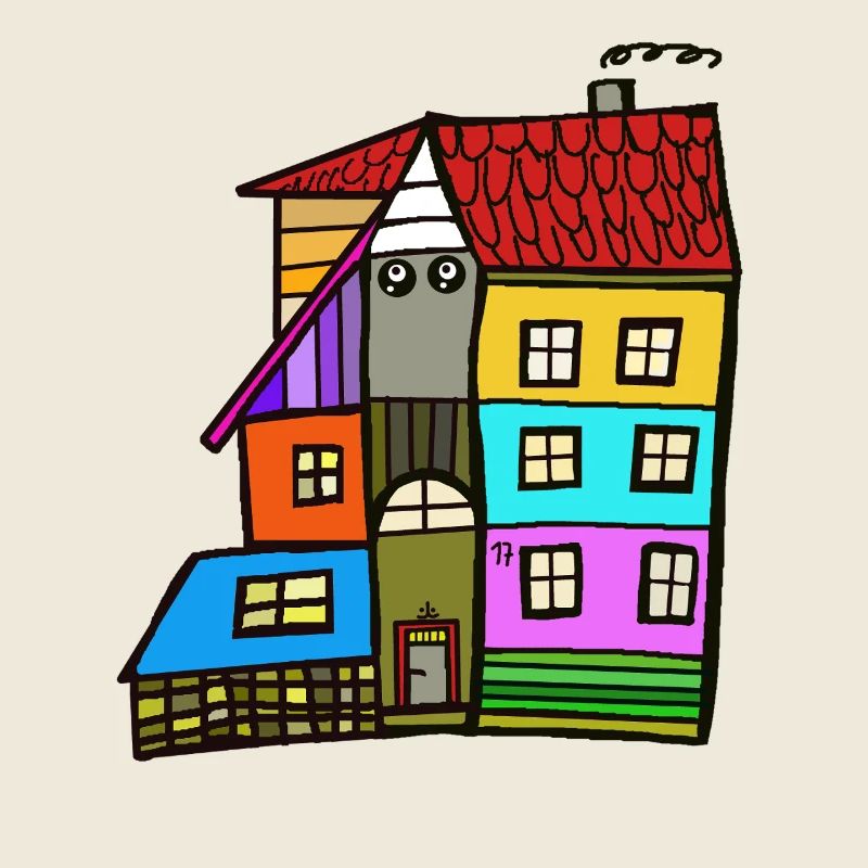Bunte Häuser Haus Immobilie Eigenheim 