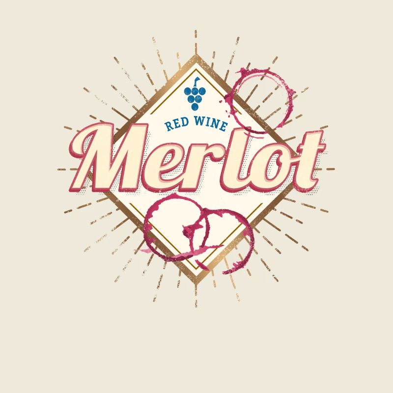 Design de la boissonnette et vigneron de Merlot Vine