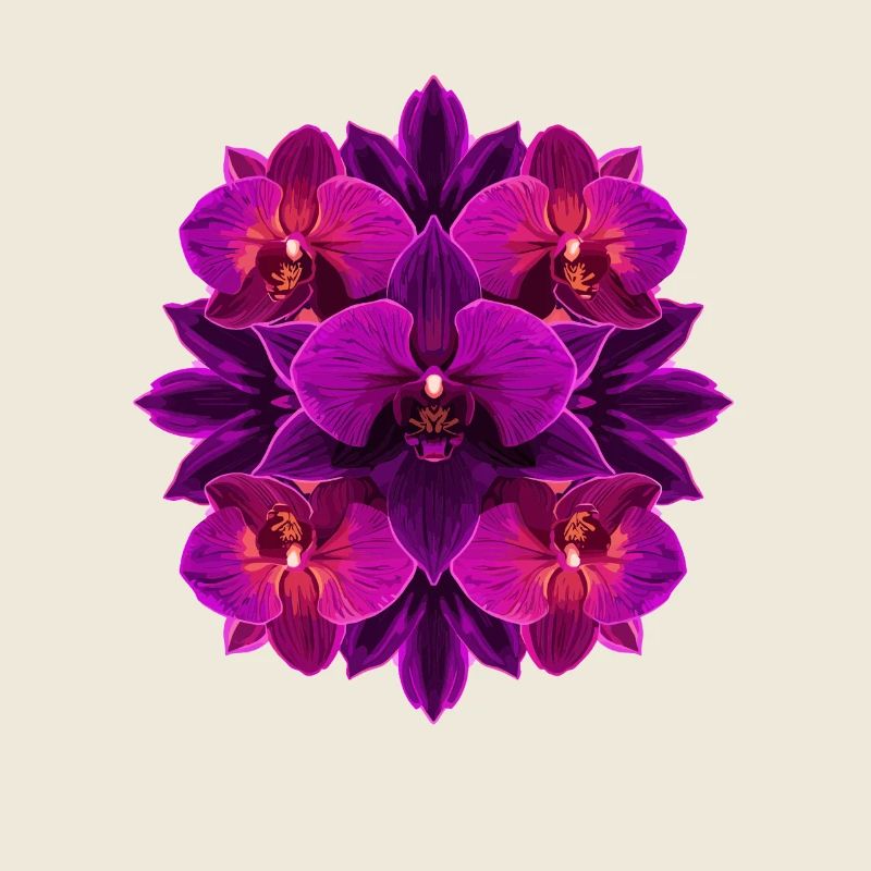 Mandala Orchidée Lumière Pourpre