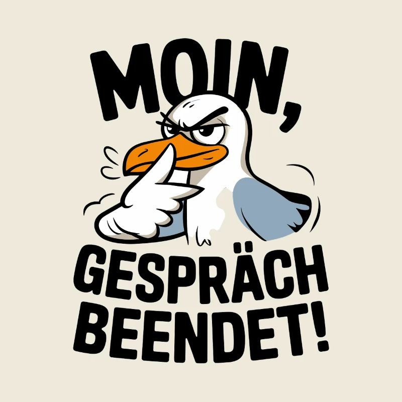  Moin Gespräch Beendet Möwe Nordsee Lustiger