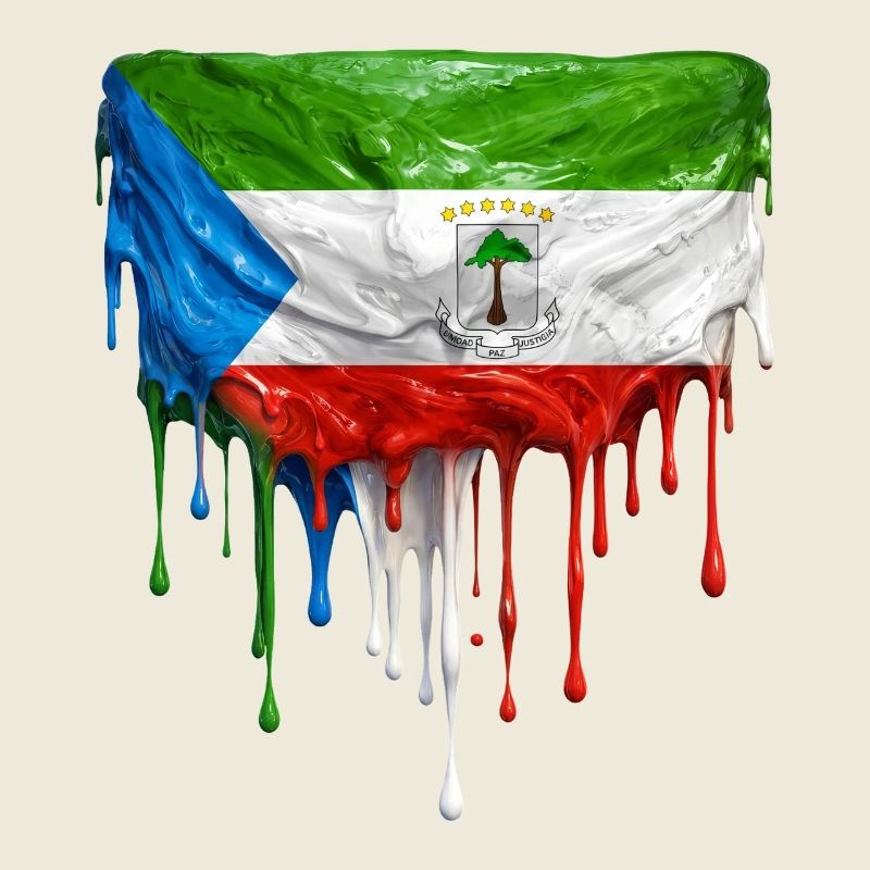 Drapeau de Guinée équatoriale dans l’art en goutte