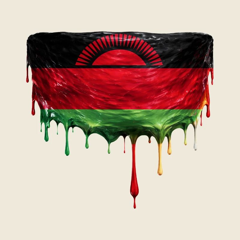 Drapeau du Malawi en art en chute