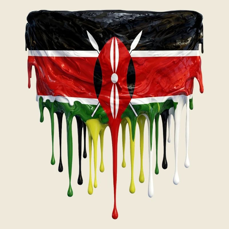 Drapeau du Kenya dans l’art des gouttes