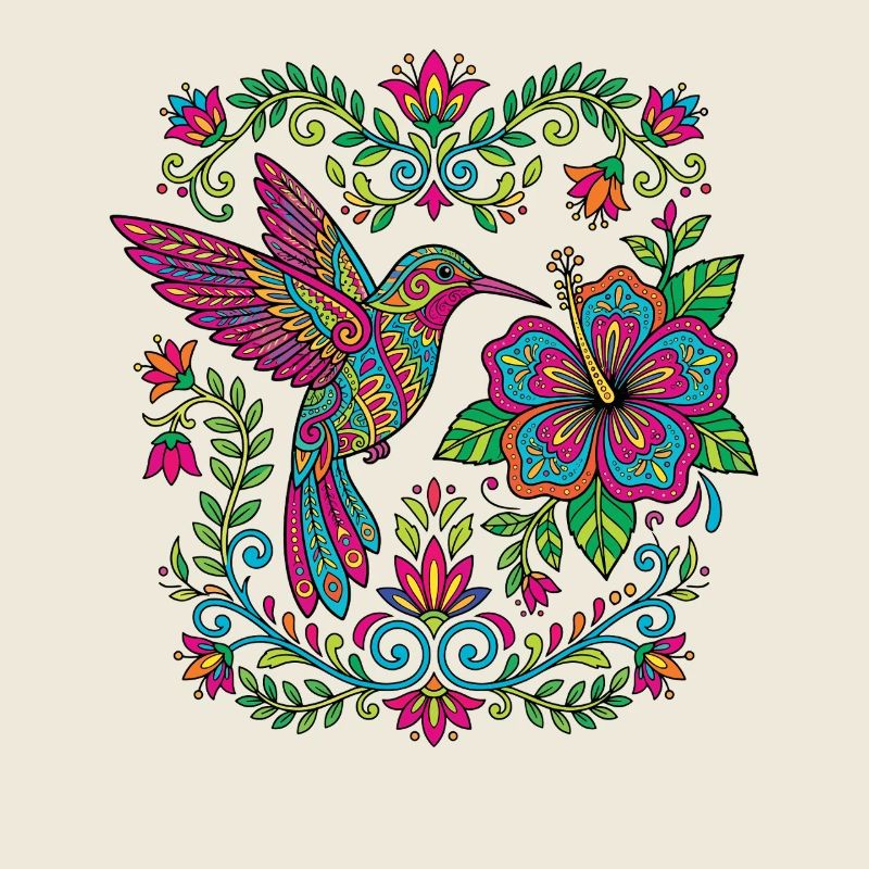 Blumen Alebrije Hummingbird Mexikanisch