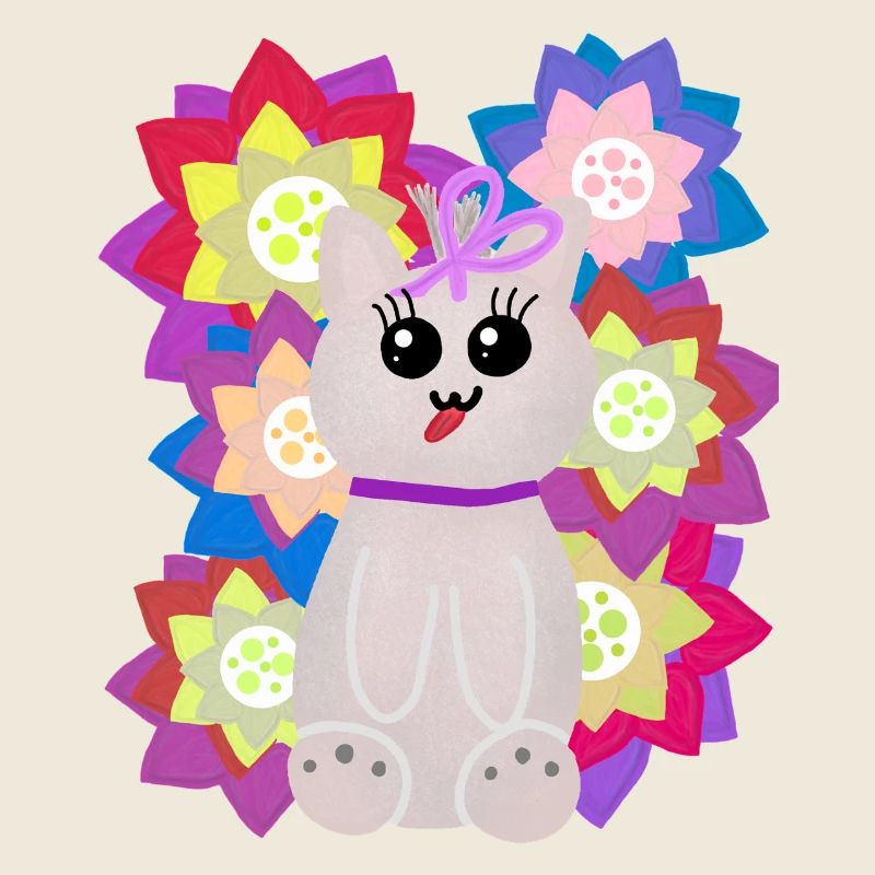 Salutations florales de chat drôles Enfant Chat Espiègle