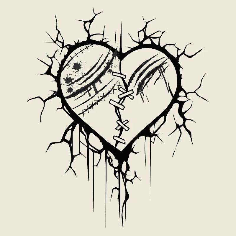 Explodiertes Herz-Grafik-Tattoo