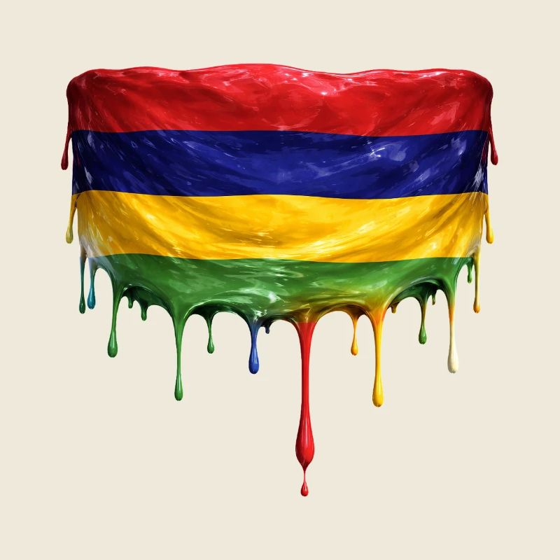 Mauritius Flag Drop Art