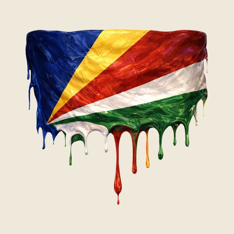 Art de la chute du drapeau des Seychelles
