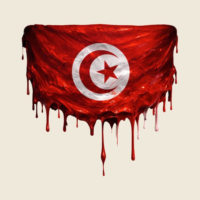 Tunisian Flag Drop Art