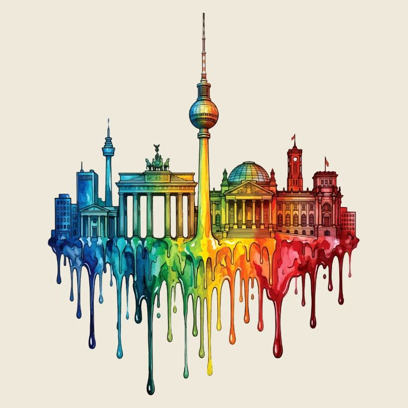 Berlin mit farbenfroh verlaufender Farbe