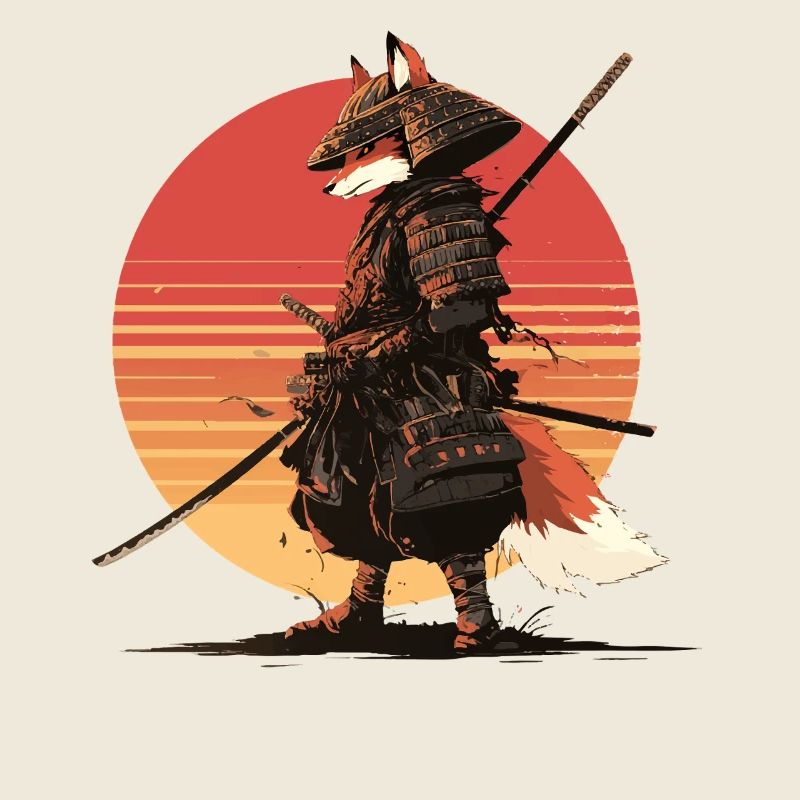 Samurai-Fuchs bei Sonnenuntergang
