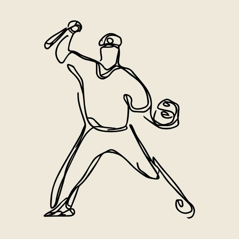 Baseballer Zeichnung