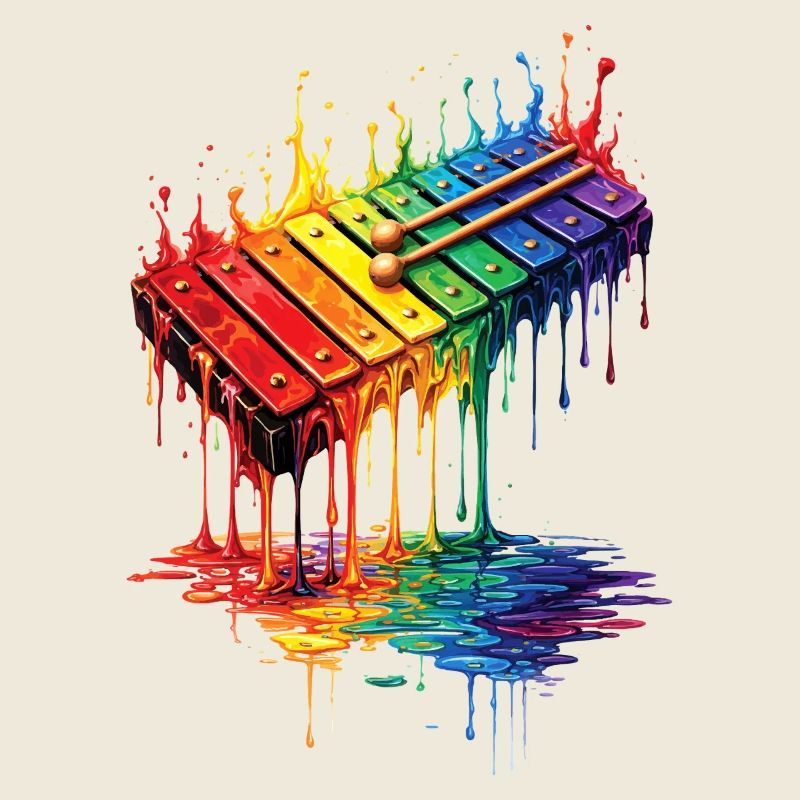 Xylophone mit tropfender Farbe