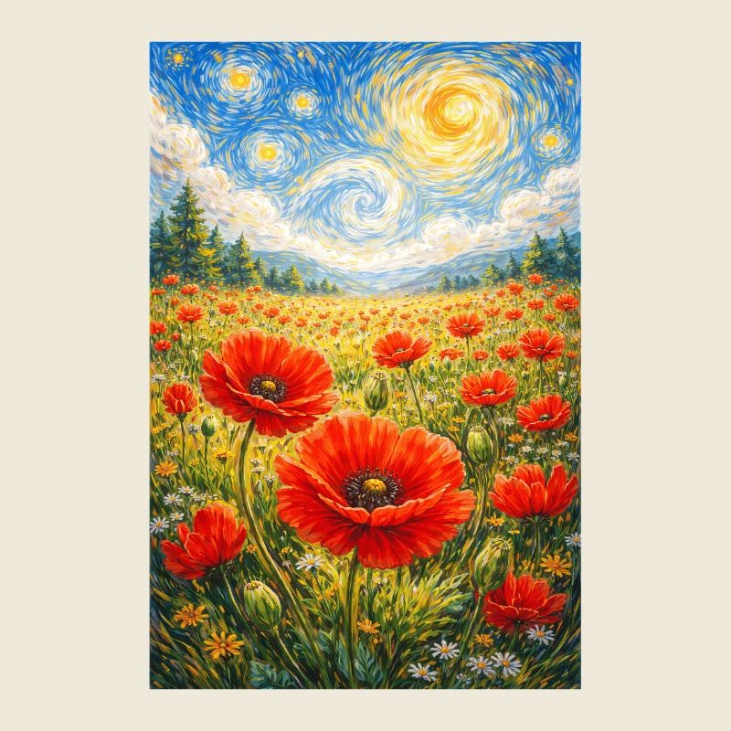 Mohnblume Sternennacht