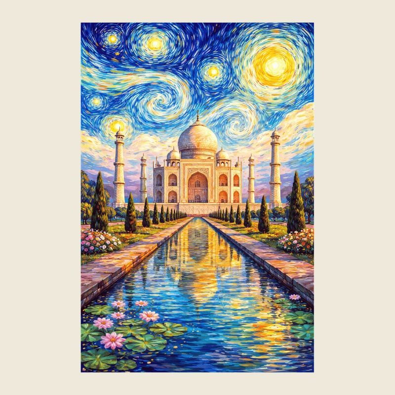 Impression de la Nuit étoilée du Taj Mahal