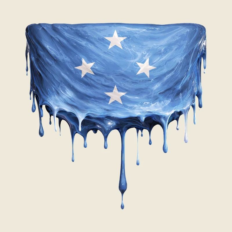 Drapeau dégoulinant de Micronésie