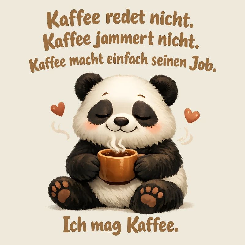 Panda Kaffee redet nicht lustiger Kaffee Spruch