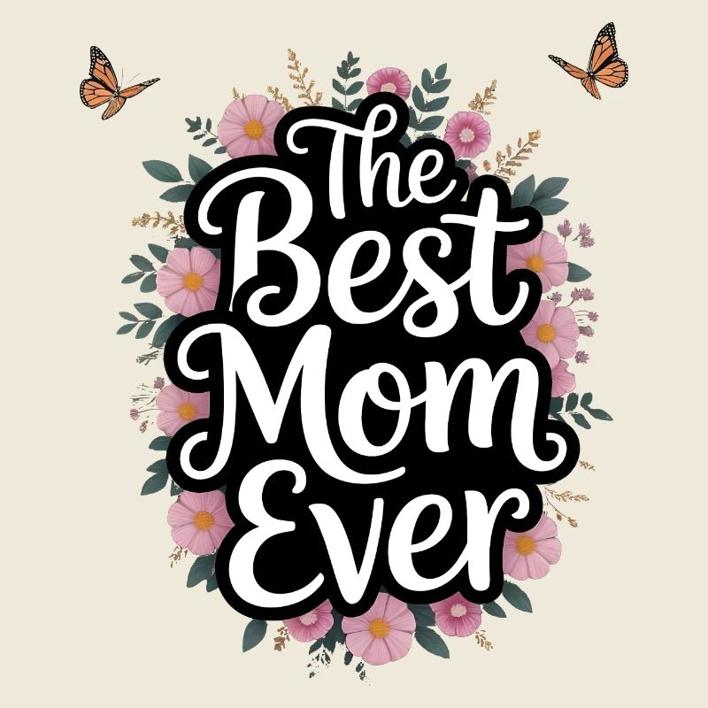 Meilleure maman du monde - Écriture florale