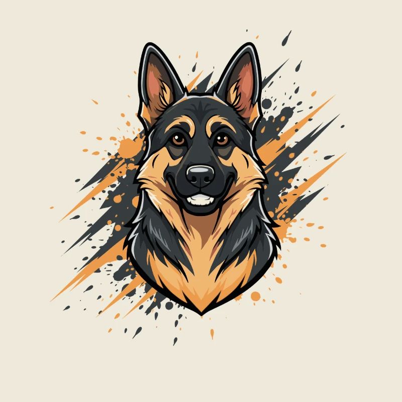 German Shepherd Head Spray Art