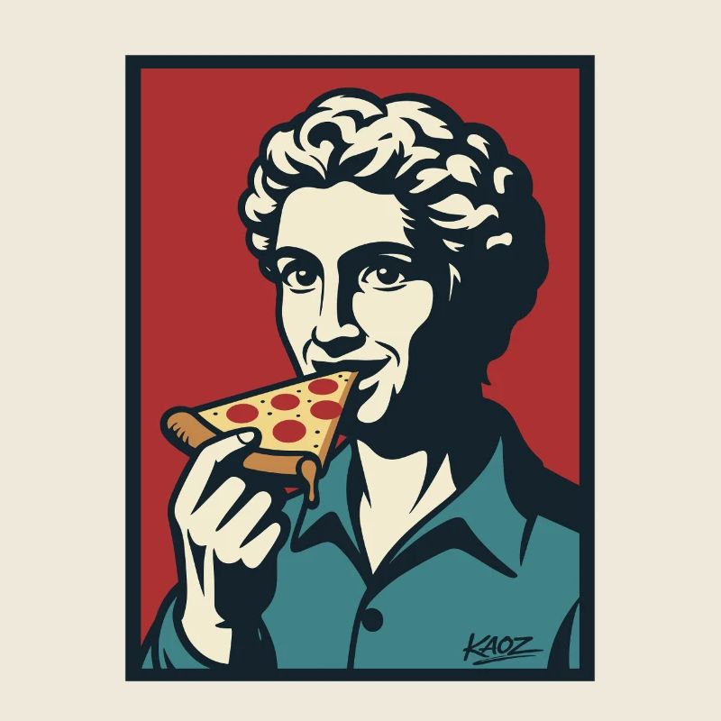 Retro Pizza Portrait Pop Art