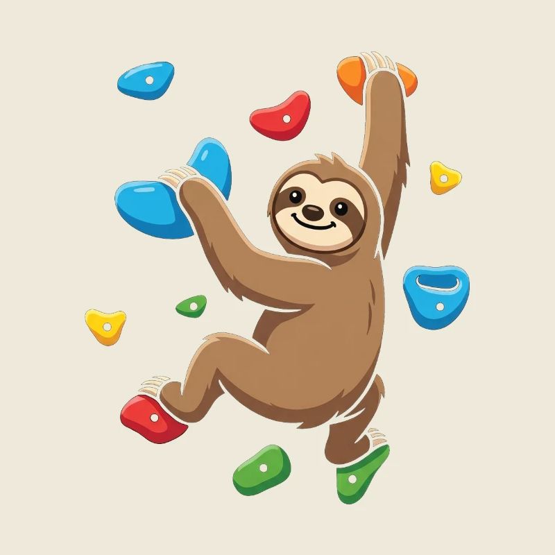 Climbing Sloth Cute Bouldering Rock Climber