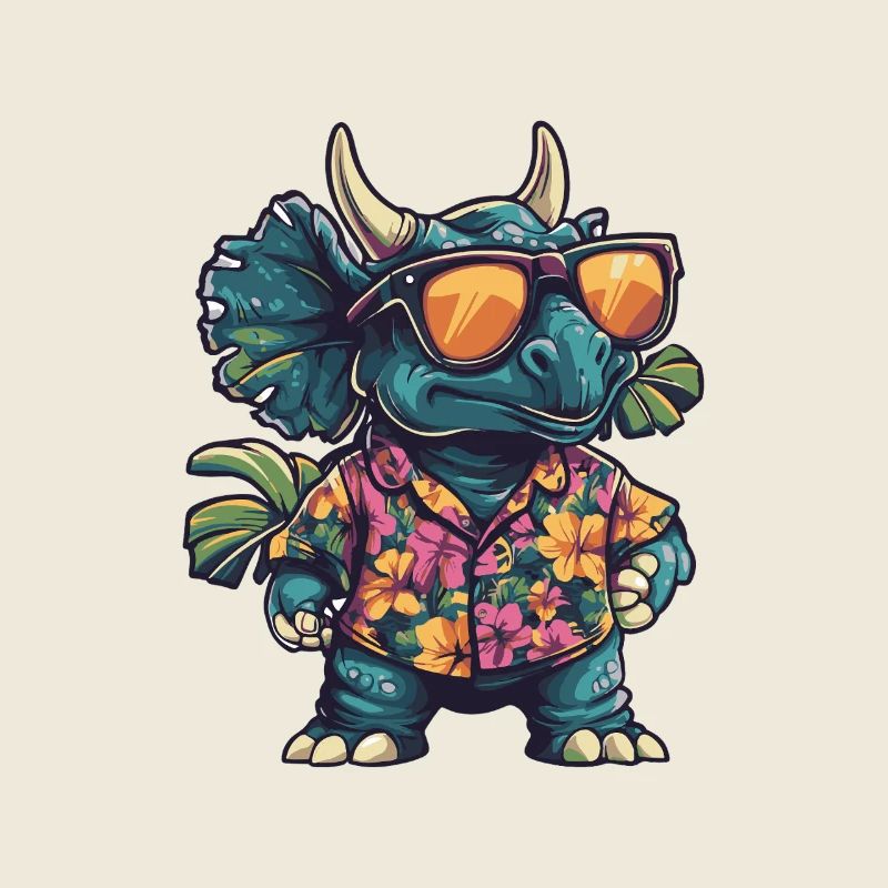Dinosaurier triceratops Comic Urlaub