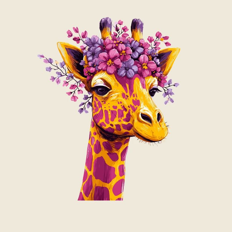 Explosion de couleurs de la couronne de fleurs de girafe