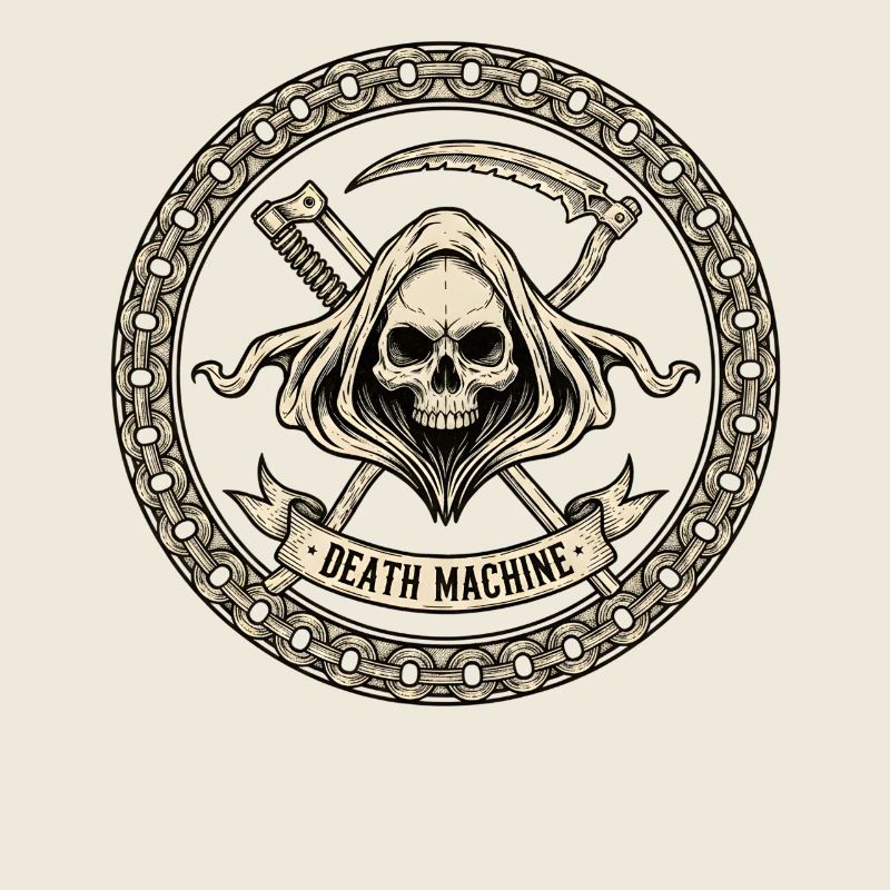 Motorcycle Biker V-Twin Motor Skull Skull Rocker