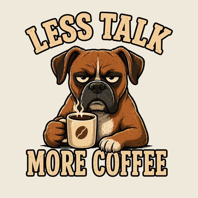 Boxer Hund Shirt Kaffee Spruch lustig