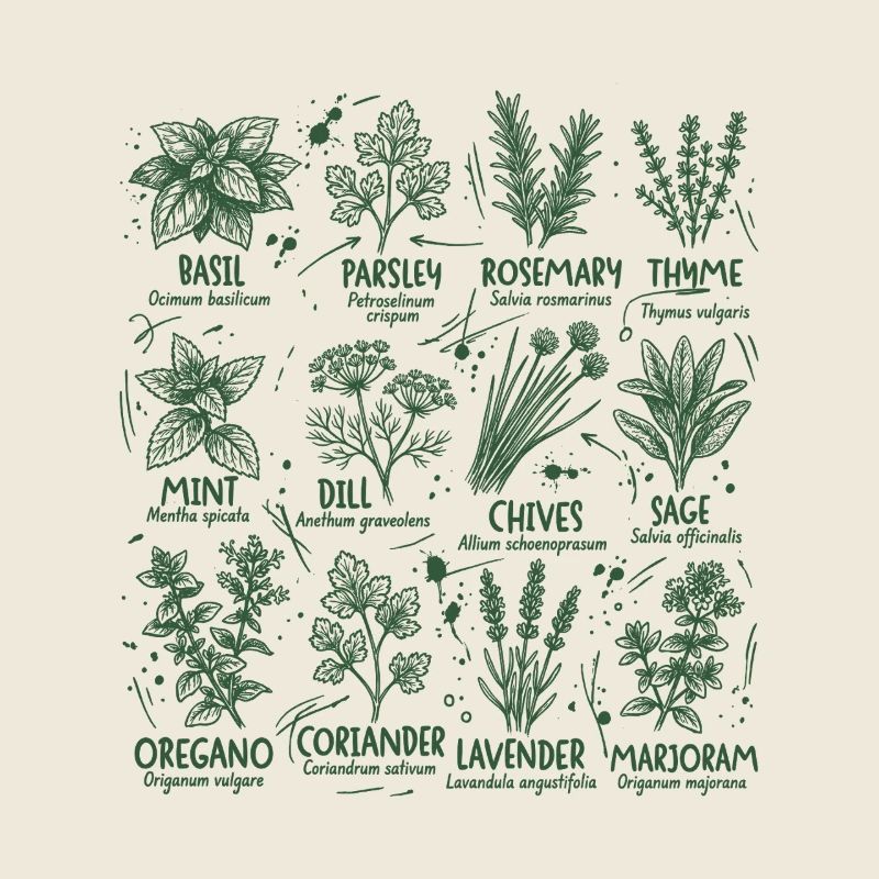 Herbs Botany Kitchen Basil Rosemary