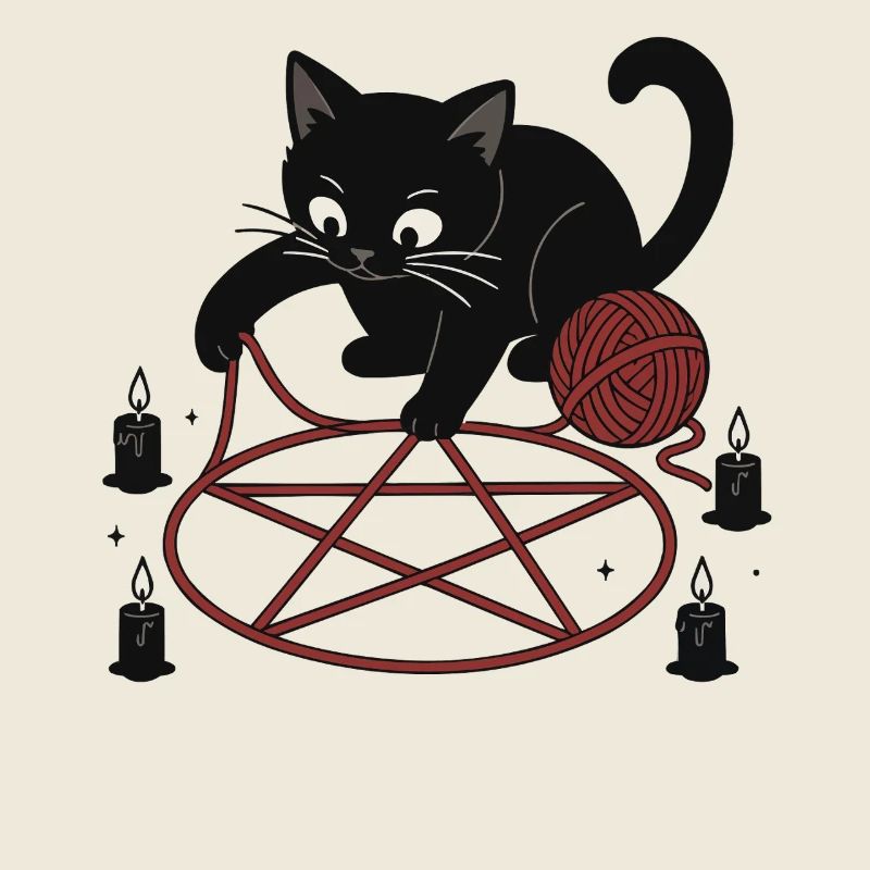 Chat dans le pentagramme