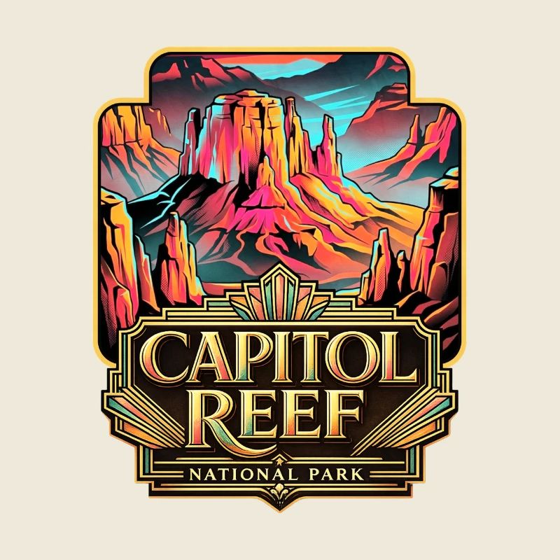Paysage désertique néon de Capitol Reef