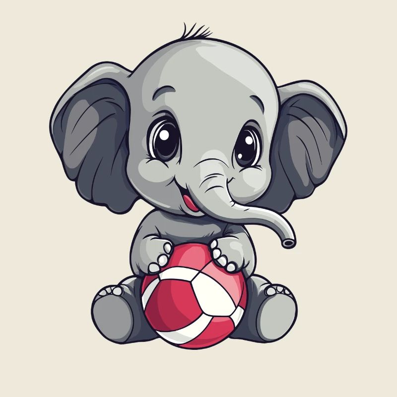 Petit éléphant avec balle