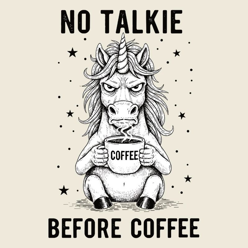 Pas de conversation devant une licorne amoureuse du café
