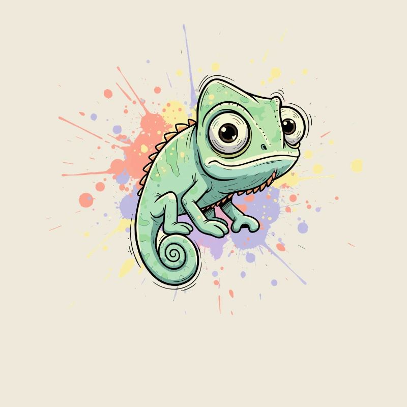 Éclaboussure caméléon aquarelle