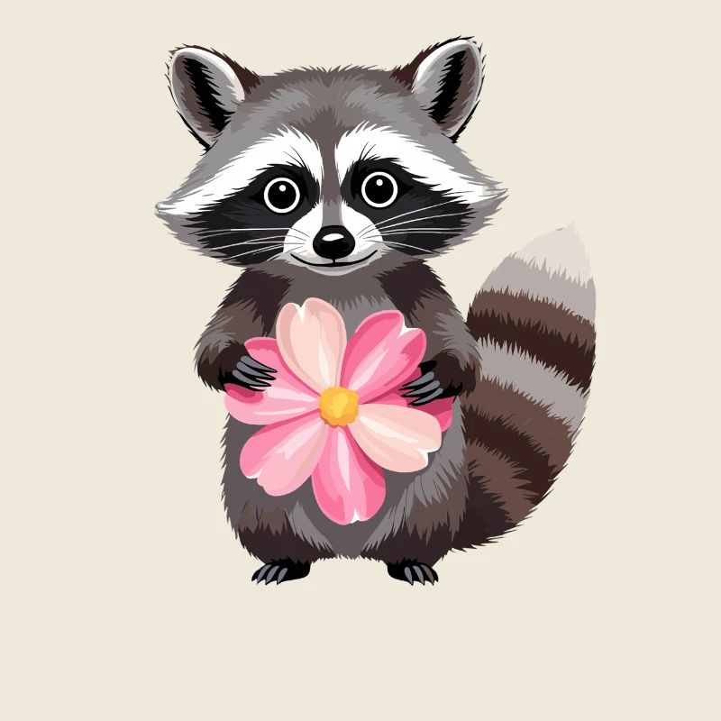 Kuschel Waschbär mit Blume